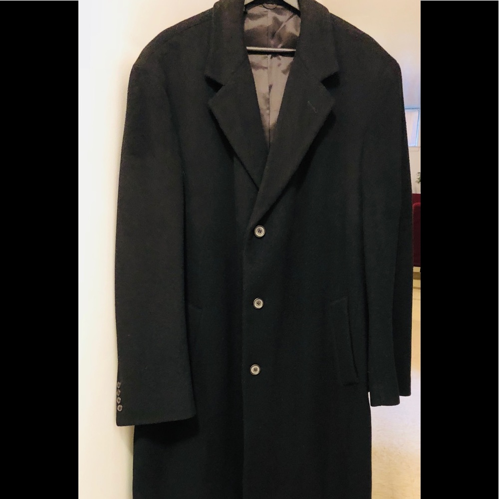 Macy’s -  Men’s Alfani Black Wool Coat. Size L.